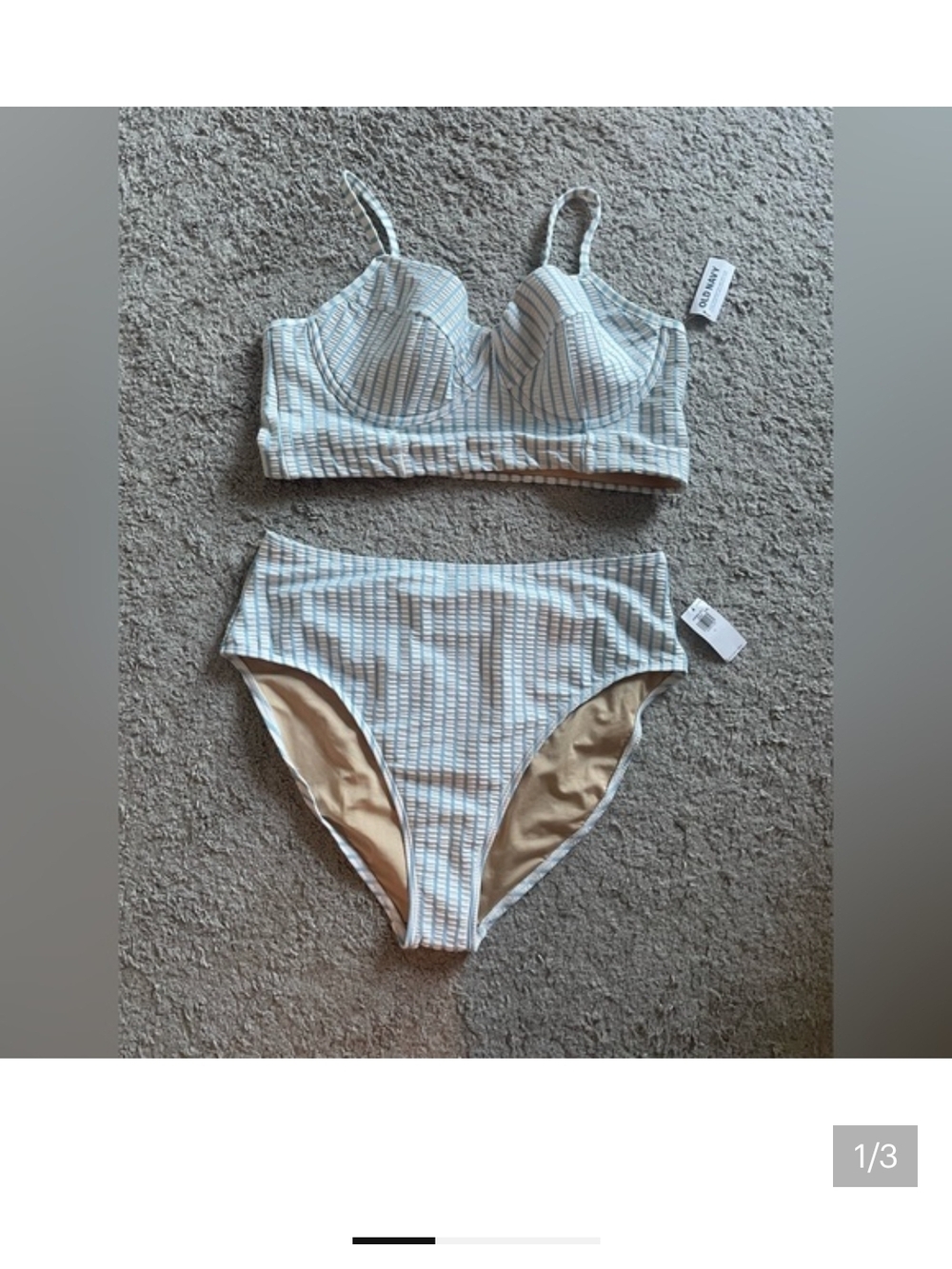 Old Navy Light Blue Seer Sucker Bikini.
